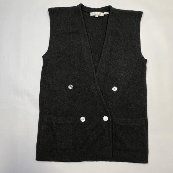 Vintage Perry Ellis Sweater Vest Mens Medium Cashmere Double Breasted 90s - Picture 4 of 12